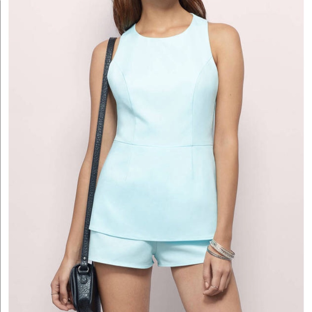 Tobi Peplum light blue Romper - Like NWOT